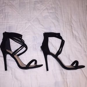 Black square bottom wild diva heels. Worn once.